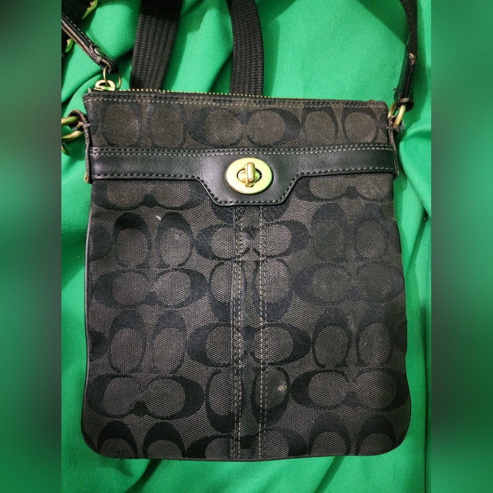 Coach 3 Pocket Crossbody, Black and Grey
